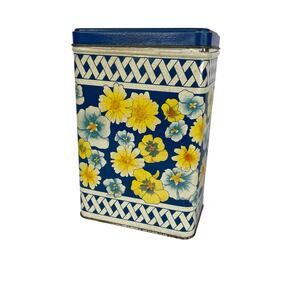 Vintage Equal sweetener tin can box floral 1989